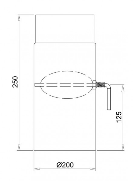 Ofenrohr / Rauchrohr mit Drosselklappe Ø200mm Länge 250mm schwarz