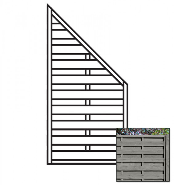Sichtschutzzaun / Zaunelement Dichtzaun KDI grau 90x180/90cm