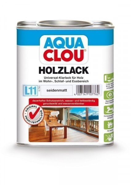 Holzlack AQUA CLOU Universal Klarlack seidenmatt 750 ml