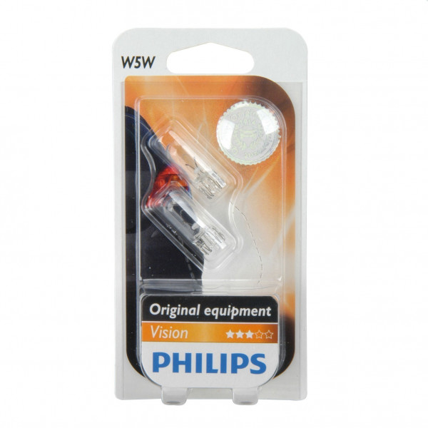 Philips Glassockellampe W5W 12Volt / 5Watt 2 Stück - Autobeleuchtung