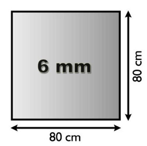 Funkenschutzplatte Glas 6mm Lienbacher 4-Eck 80x80cm