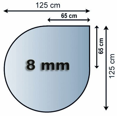 Funkenschutzplatte Glas 8mm Lienbacher Tropfen 1250x1250mm