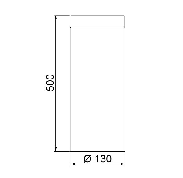 Ofenrohr / Rauchrohr Senotherm grau Ø130mm Länge 500 mm