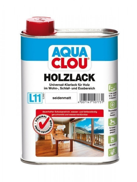 Holzlack AQUA CLOU Universal Klarlack seidenmatt 250 ml