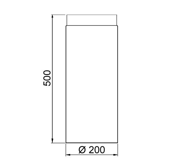 Ofenrohr / Rauchrohr Stahl blank Ø200mm Länge 500 mm