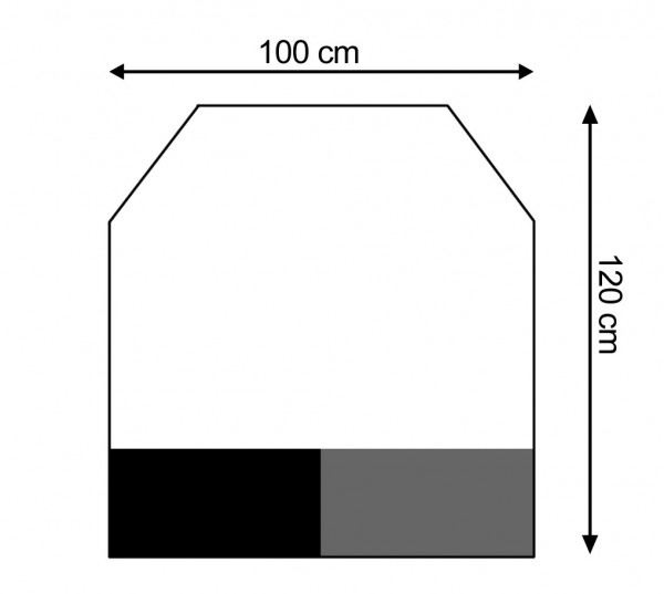 Funkenschutzplatte Stahl grau / schwarz 100x120cm 6-Eck