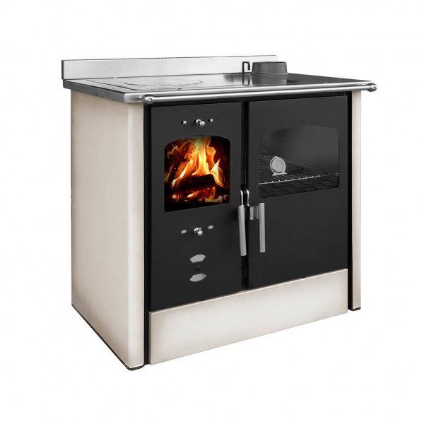 BRUNO® Holzherd Küchenherd Luba Cappuccino 8,4kW Ans. rechts