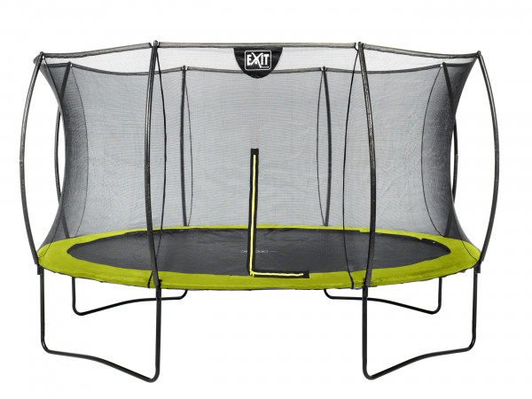 Trampolin EXIT Silhouette mit Sicherheitsnetz Ø366cm Lime grün