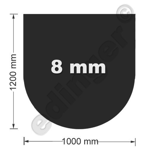 Funkenschutzplatte Glas 8mm Lienbacher halbrund schwarz 1000x1200mm