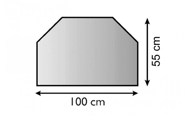 Funkenschutz Metallvorlegeplatte schwarz Trapez 100x55cm