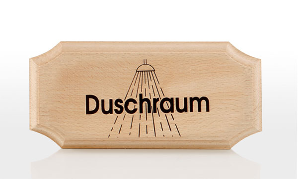 Eliga Schild 8-eckig natur Duschraum