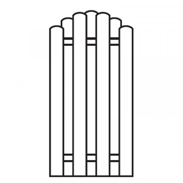 Sichtschutzzaun / Bohlenzaun-Element Bogen Holz kdi 90x180/160cm