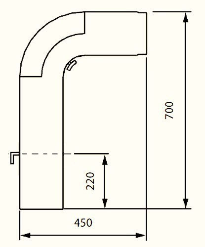 B- Ware Winkelrohr Fullform Ø150mm Senotherm schwarz