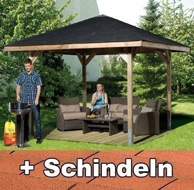 Weka Holzpavillon Gartenoase 651 Gr.1 kdi 294x294cm mit Schindeln