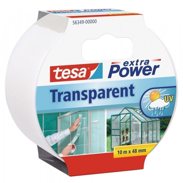 tesa® extra Power Transparent Gewebeband 10 m x 48 mm