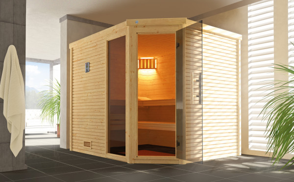 Weka Massivholz Elementsauna CUBILIS ECK Gr.3 All-In