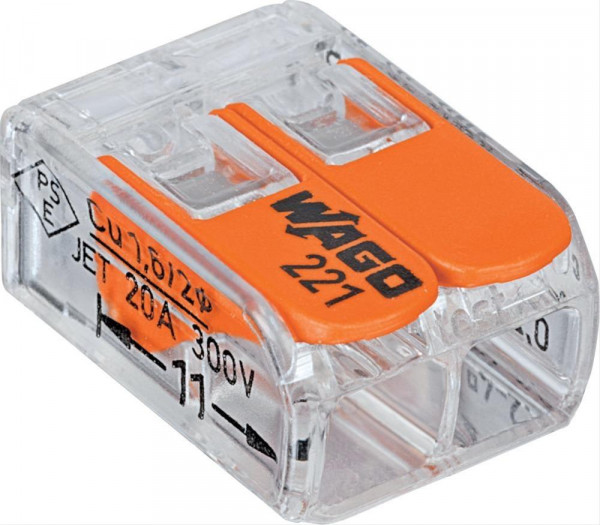 Wago-COMPACT-Klemme 2 x 0,2-4qmm transparent