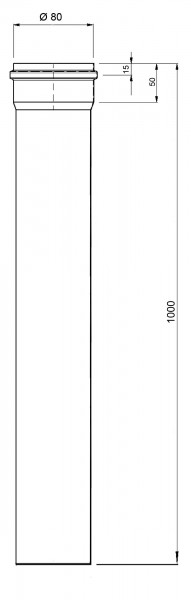 Ofenrohr für Pelletofen Senotherm 0,8mm grau Ø80mm Länge 1000mm