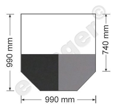 Funkenschutzplatte Stahl 6-eckig schwarz / grau 990x990mm