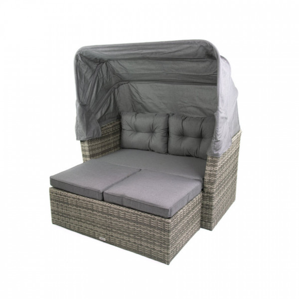 Bellavista Multifunktions Lounge Long Island Polyrattan mix grau