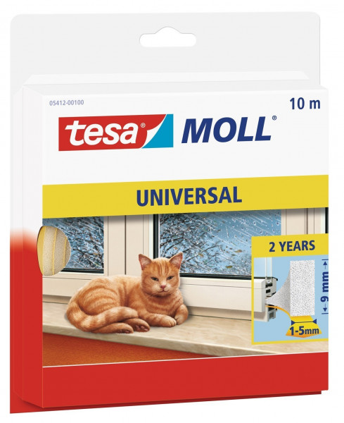 tesamoll® Universal Schaumstoffdichtung 9 mm x 10 m weiß