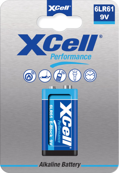 XCell® Performance Alkaline 6LR61 9V Block Batterie