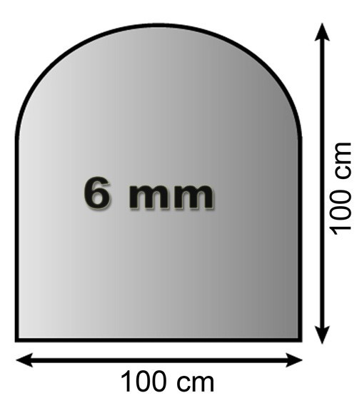 Funkenschutzplatte Glas 6mm Lienbacher halbrund 100x100cm