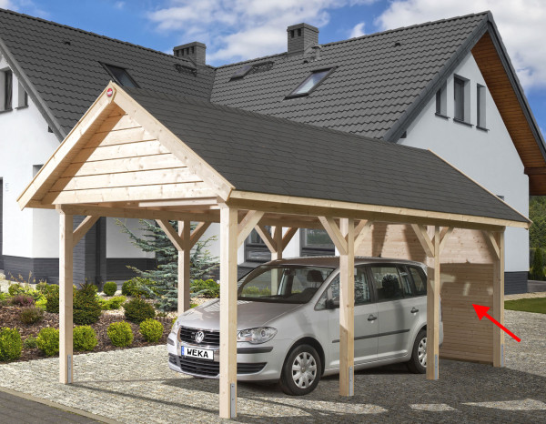 Rückwand WEKA Carport Leimholz Flachdach / Satteldach 270x217cm