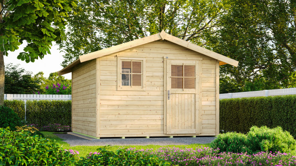 Gerätehaus Holz 28 mm Weka Gartenhaus 123 Gr.5 natur 380x325cm