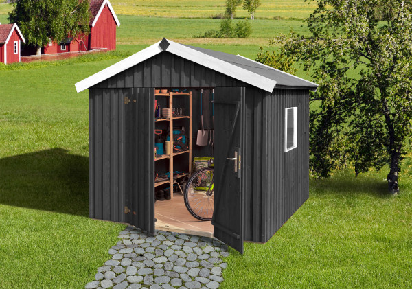 WEKA® Gartenhaus Schwedenhaus 349 Gr.3 2x16mm anthrazit 277x286cm