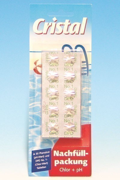 Cristal Nachfülltabletten für Chlor & ph-Wert Wassertester 60 Stück