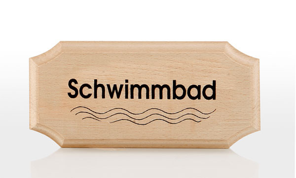 Eliga Schild 8-eckig natur Schwimmbad