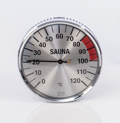 Eliga Thermometer für Sauna Ø135mm silber