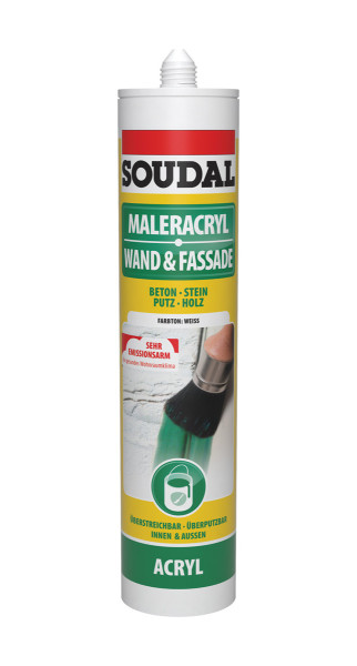 SOUDAL Maler Acryl Wand und Fassade 300ml weiss