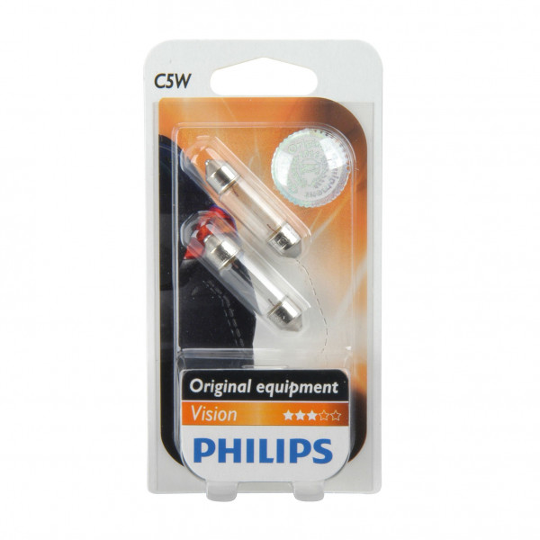 Philips Soffittenlampe C10W 12Volt / 5 Watt 2 Stück - Autobeleuchtung