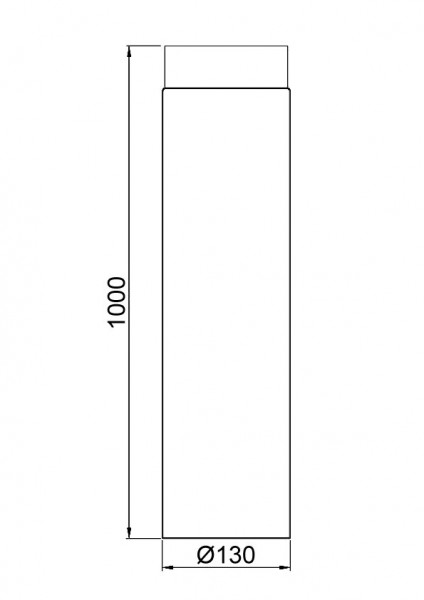 Ofenrohr / Rauchrohr Senotherm schwarz Ø130 mm Länge 1000 mm