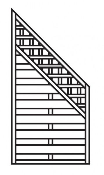 Sichtschutz Zaun / Dichtzaun Mailand Schrägelement gerade 90x180/90cm