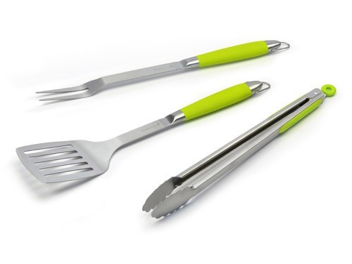 Grillbesteck barbecook Kiwi Edelstahl / grün Set 3-teilig