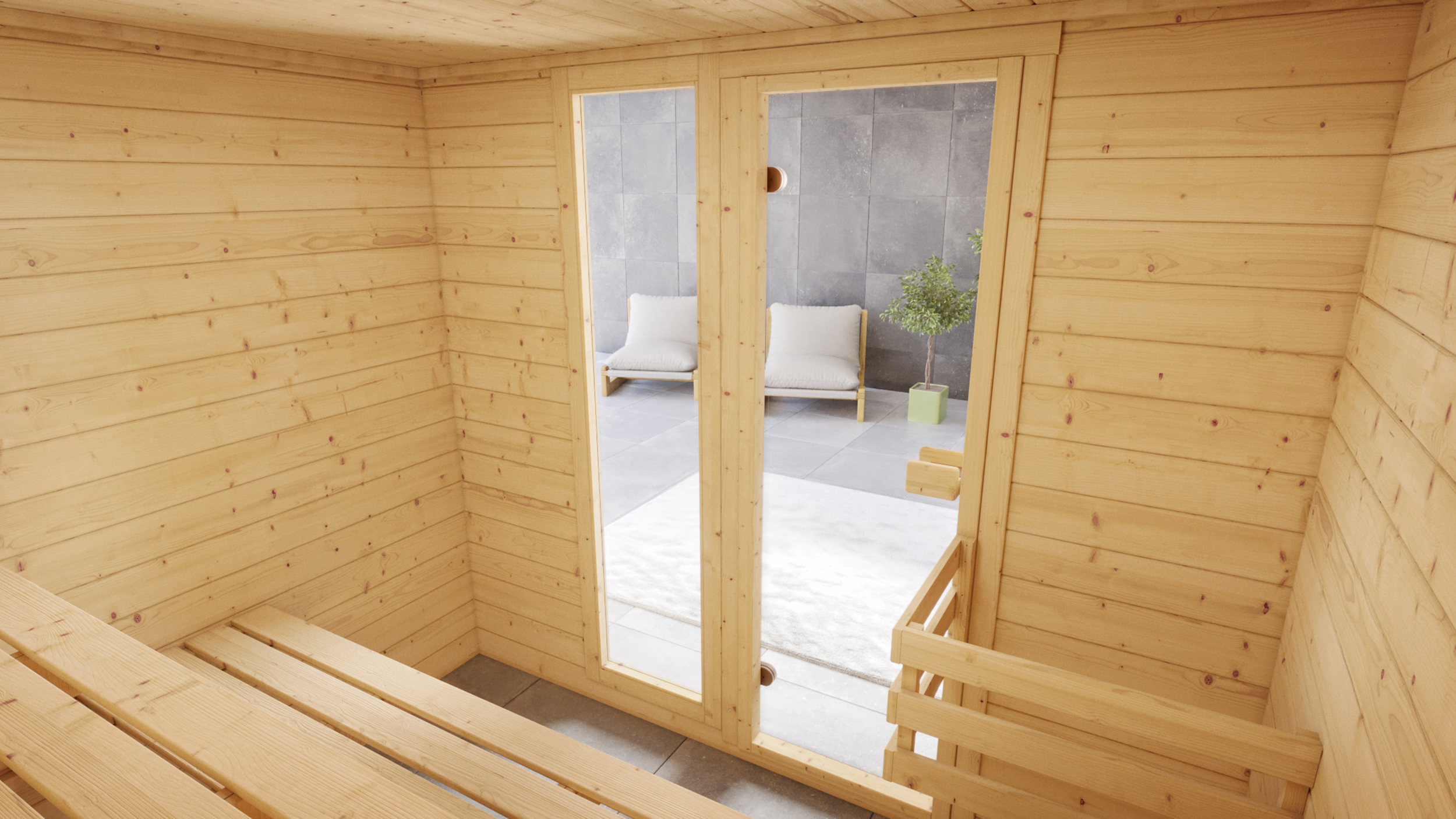 Weka Sauna 538 Gtf Gr 4 38 Mm Ohne Ofen Mit Glastür Und Fenster Edinger Warenhaus Gmbh