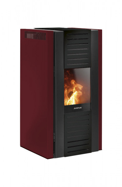 JUSTUS Pelletofen Sirkos Aqua 2.0 wasserführend Bordeauxrot 9,4kW