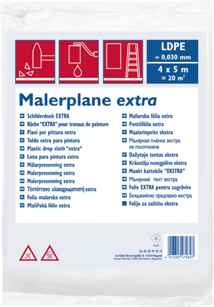 Malerplane extra LDPE 30my transluzent 4x12,5m 50m²