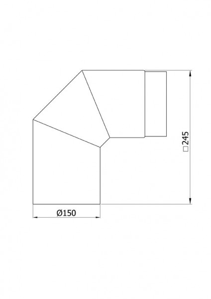 Ofenrohr / Rauchrohr Bogenknie 90° Ø150mm Senotherm schwarz ohne Tür