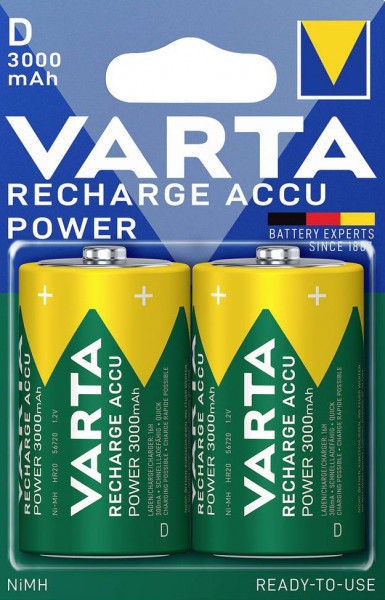 VARTA Rechargeable Akku D 1,2 V 3000mAh 2 Stück