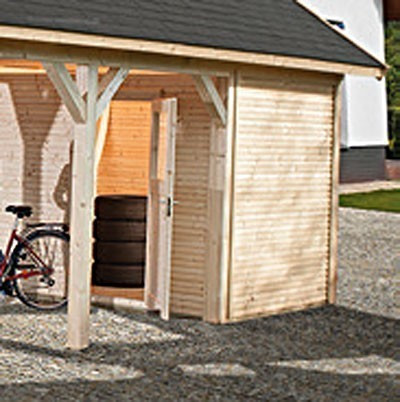 Lagerraum für Weka Carport Leimholz Flachdach / Satteldach Gr. 2