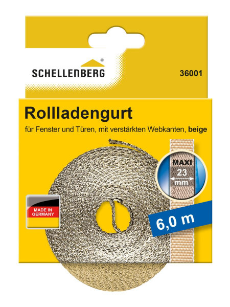 Schellenberg Rollladengurt 23mm Maxi 6m beige 36001