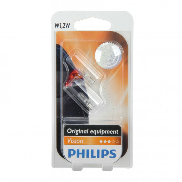 Philips Glassockellampe T5 12 Volt / 1,2 Watt 2 Stück - Autobeleucht.