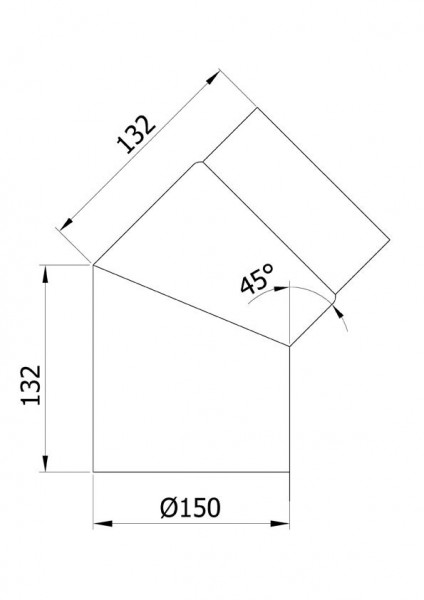 Ofenrohr / Rauchrohr Bogenknie 45° Ø150mm Senotherm schwarz ohne Tür