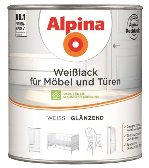 Alpina Weißlack für Möbel + Türen glänzend 2L