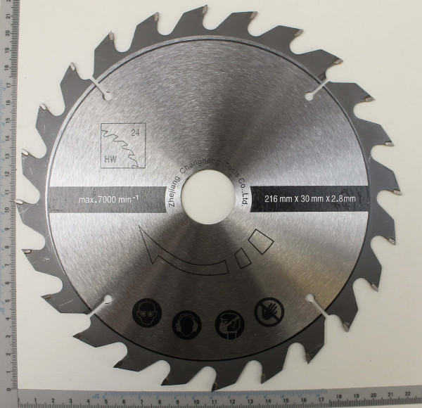 SCHEPPACH HW Kreissägeblatt Ø216x30x2,8mm 24Z