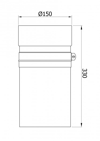 Ofenrohr / Rauchrohr Senotherm grau Ø150mm Länge 330mm einschiebbar